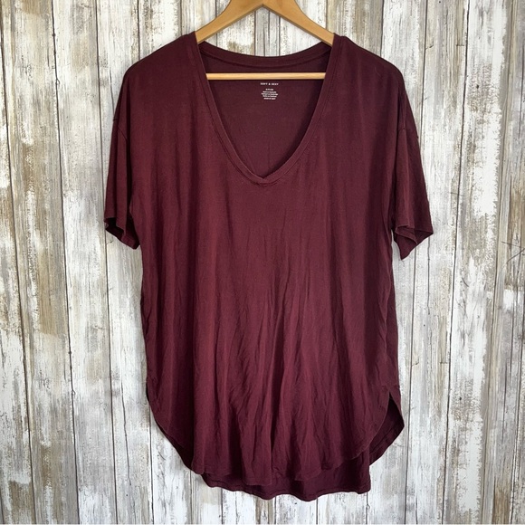 American Eagle Outfitters Tops - American Eagle Maroon Soft & Sexy Tee